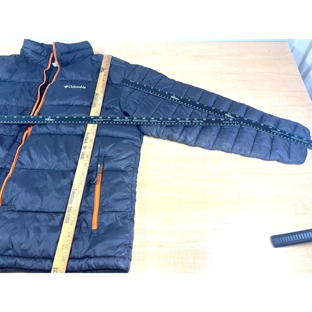 Mens Columbia Frost Fighter Puffer Jacket Black With Orange Accents Size XL - Picture 6 of 6